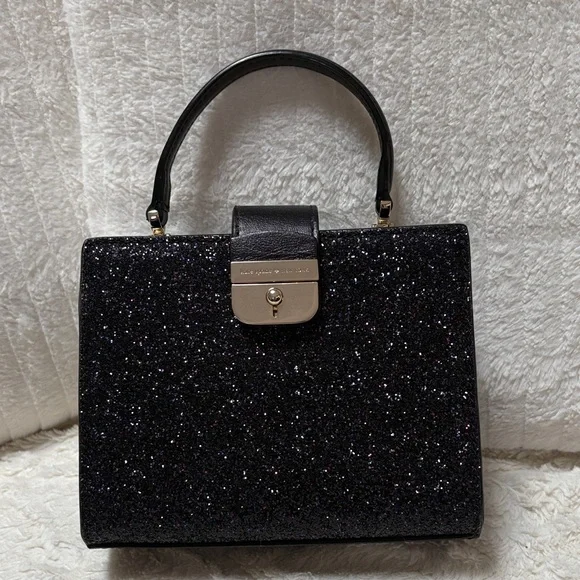 Kate Spade Sunset Lane Kirin Black Glitter Bag with Chain - Picture 4 of 9